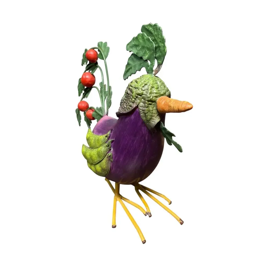 Farm Animal Vegetable Home Grown Garden Eggplant Rooster Anthropomorphic‎ Figure